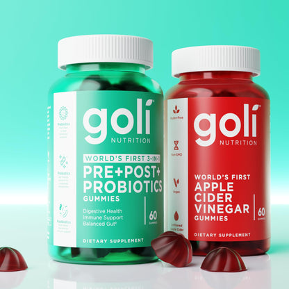 Goli Pre Pro Postbiotic Gummies - Worlds First 3-in-1 Formula with DE111 Probiotics, XOS Prebiotics, MCC1849 Postbiotics - Vegan, Non-GMO, - dailyvitalstore