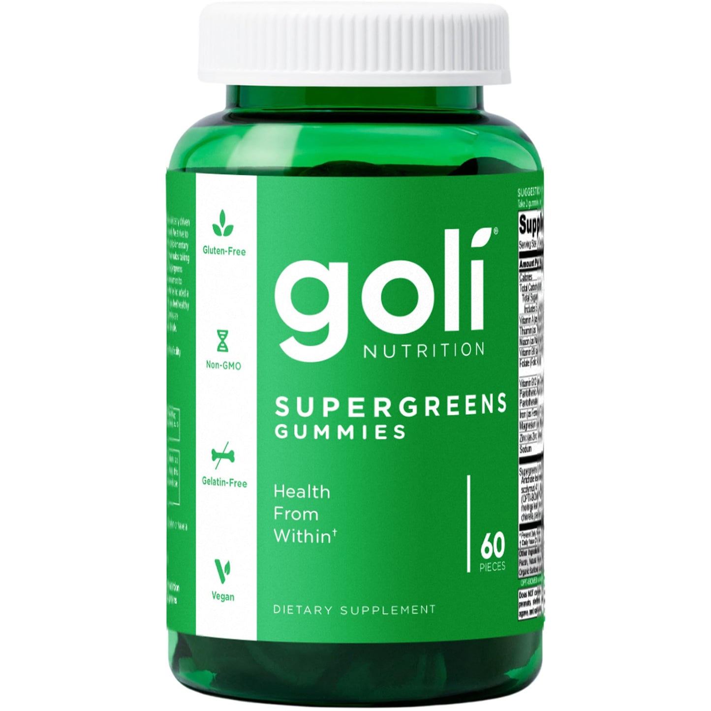 Goli Supergreens Gummies with Probiotics - Artichoke Leaf Extract, Spirulina, Kale, Vitamins A, B6, B12 - Vegan, Gluten-Free, Non-GMO - dailyvitalstore
