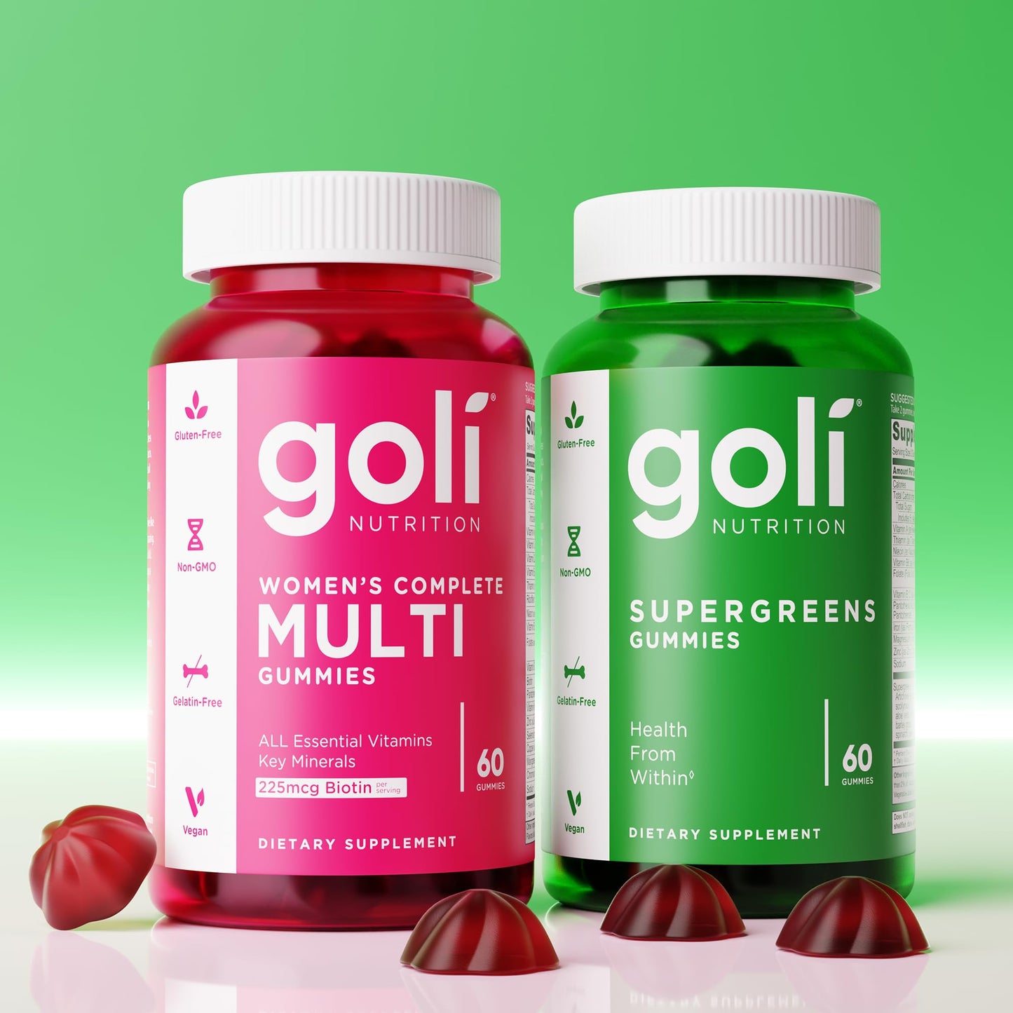 Goli Supergreens Gummies with Probiotics - Artichoke Leaf Extract, Spirulina, Kale, Vitamins A, B6, B12 - Vegan, Gluten-Free, Non-GMO - dailyvitalstore