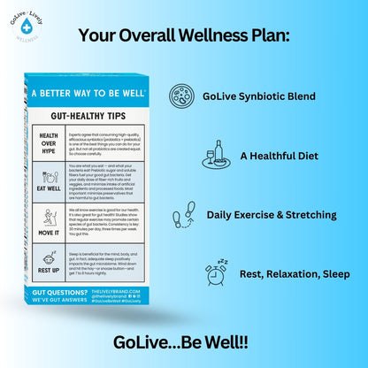 GoLive Prebiotic & Probiotic for Women, Men, Kids. Flavor-Free, Sugar-Free, Synbiotic Powder w/ GOS, L-Glutamine, Vitamin D3, Electrolytes. For Gut Health, Digestion, Metabolism, Immunity 15-50B CFUs. - dailyvitalstore