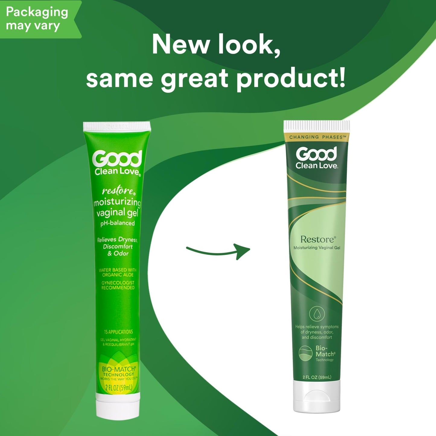 Good Clean Love Restore Moisturizing Vaginal Gel, pH-Balanced Vaginal Moisturizer, Water-Based Feminine Care with Aloe Vera & Lactic Acid, Reduces Dryness, Discomfort & Odor for Women, 2 Oz (2-Pack) - dailyvitalstore