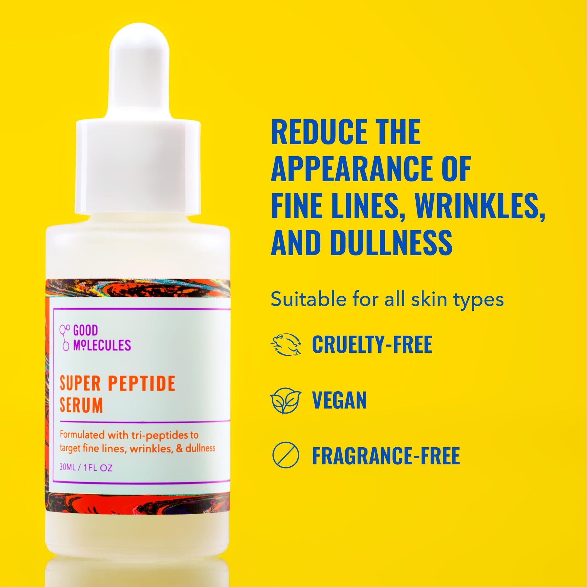 Good Molecules Super Peptide Serum - Anti-aging Facial Serum with Peptides and Copper Tripeptides to Plump and Firm - dailyvitalstore