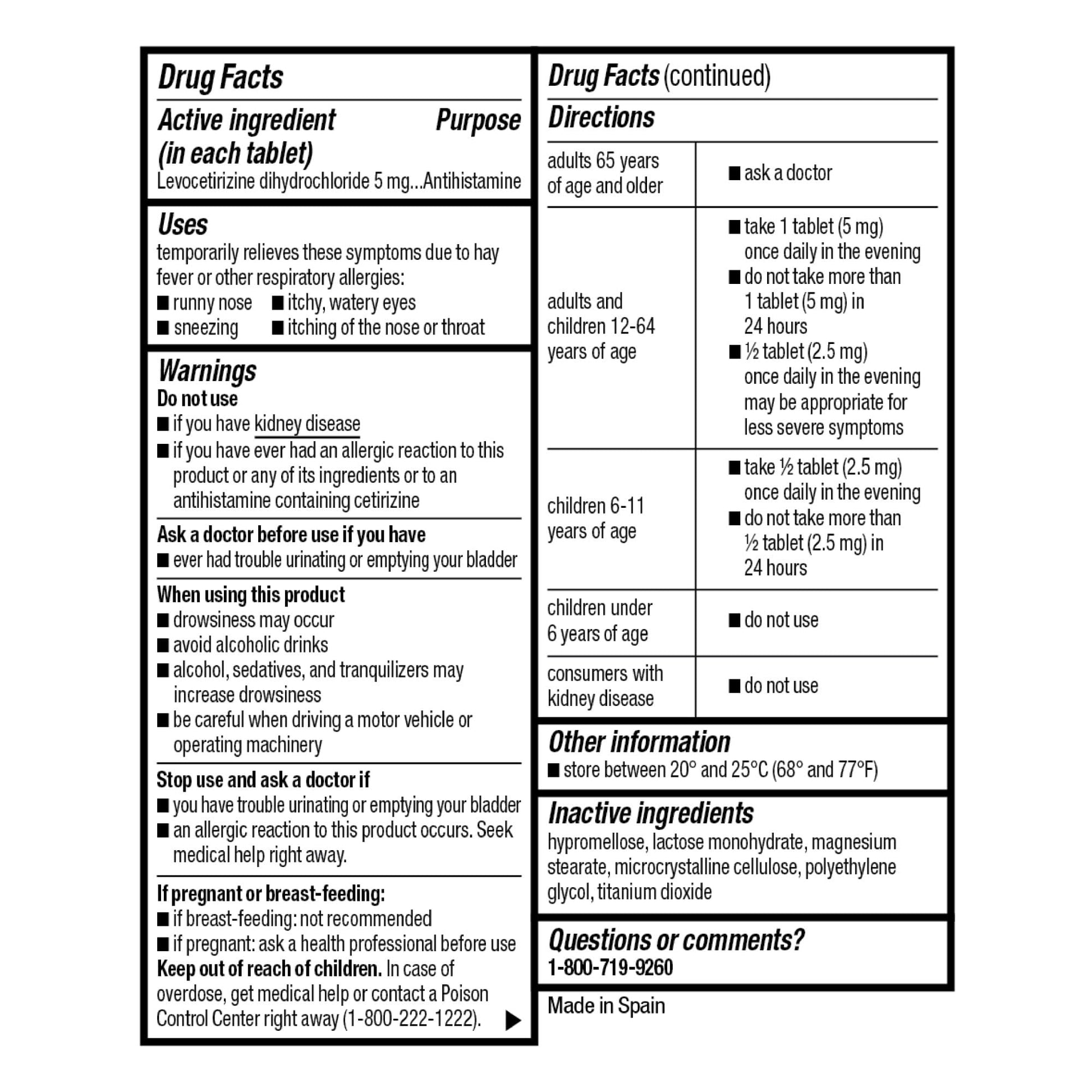 Good Sense Levocetirizine Dihydrochloride Tablets, Antihistamine, 5 mg, 35 Count (Pack of 1) - dailyvitalstore