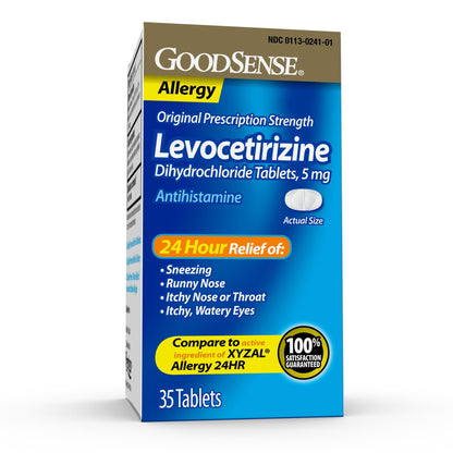 Good Sense Levocetirizine Dihydrochloride Tablets, Antihistamine, 5 mg, 35 Count (Pack of 1) - dailyvitalstore