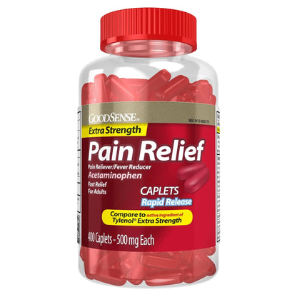 Good Sense Rapid Release Pain Relief, Acetaminophen Caplets 500 mg, Extra Strength Pain Reliever and Fever Reducer - dailyvitalstore