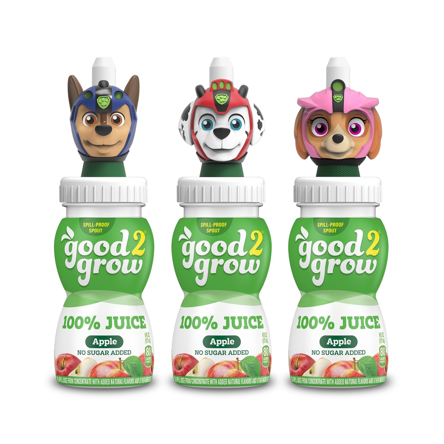 good2grow Apple Juice - 100% Juice Drinks for Kids, Fruit Juice No Sugar Added, 6 Fl Oz Juice Bottles with Spill-Proof PAW Patrol Character Tops (3 Pack) - dailyvitalstore
