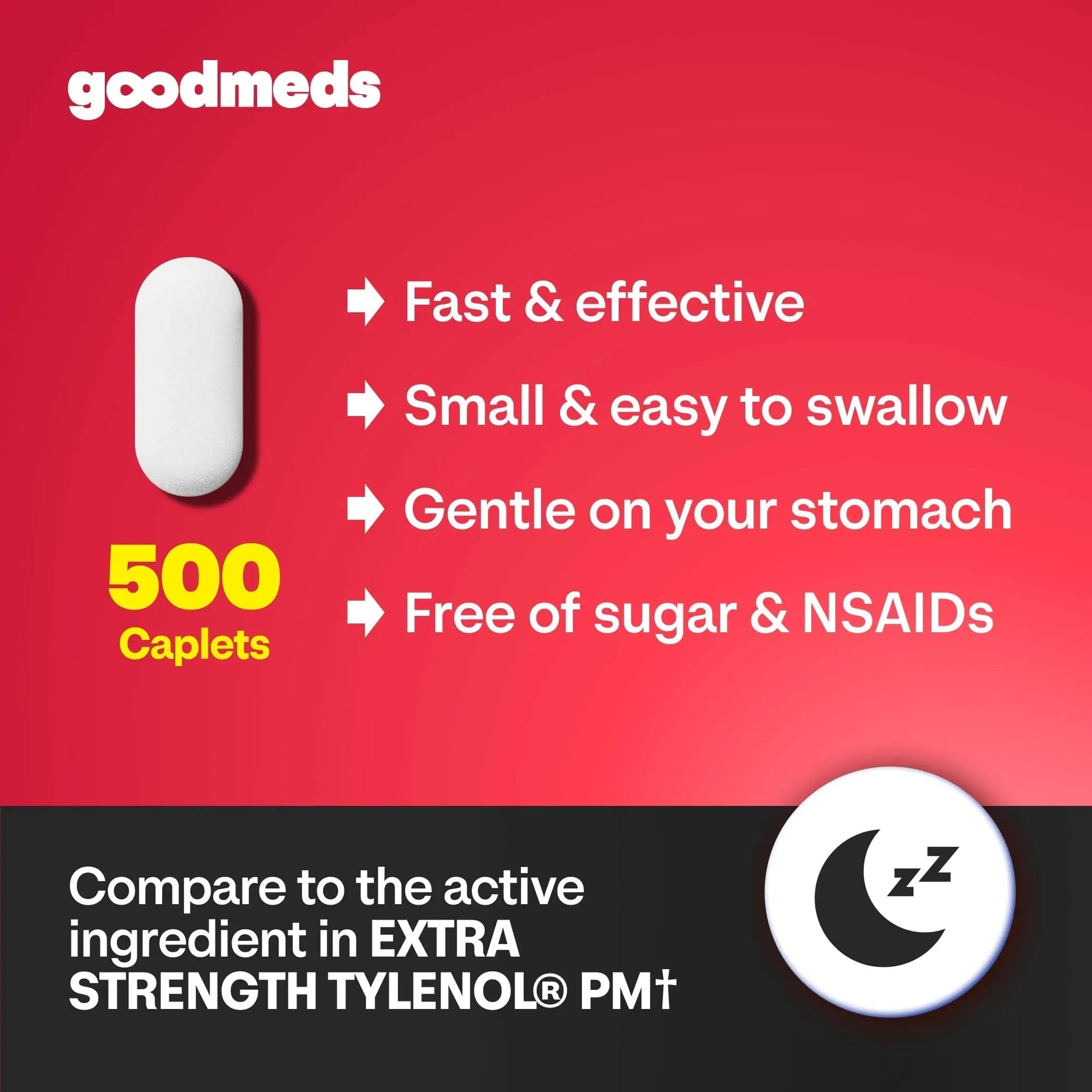 GoodMeds Compare to Tylenol PM PM Pain Reliever & Sleep Aid, Generic Acetaminophen 500mg, Fast-Acting, Extra Strength for Headaches, Migraines, Aches | Non-Habit Forming (375 Count) - dailyvitalstore