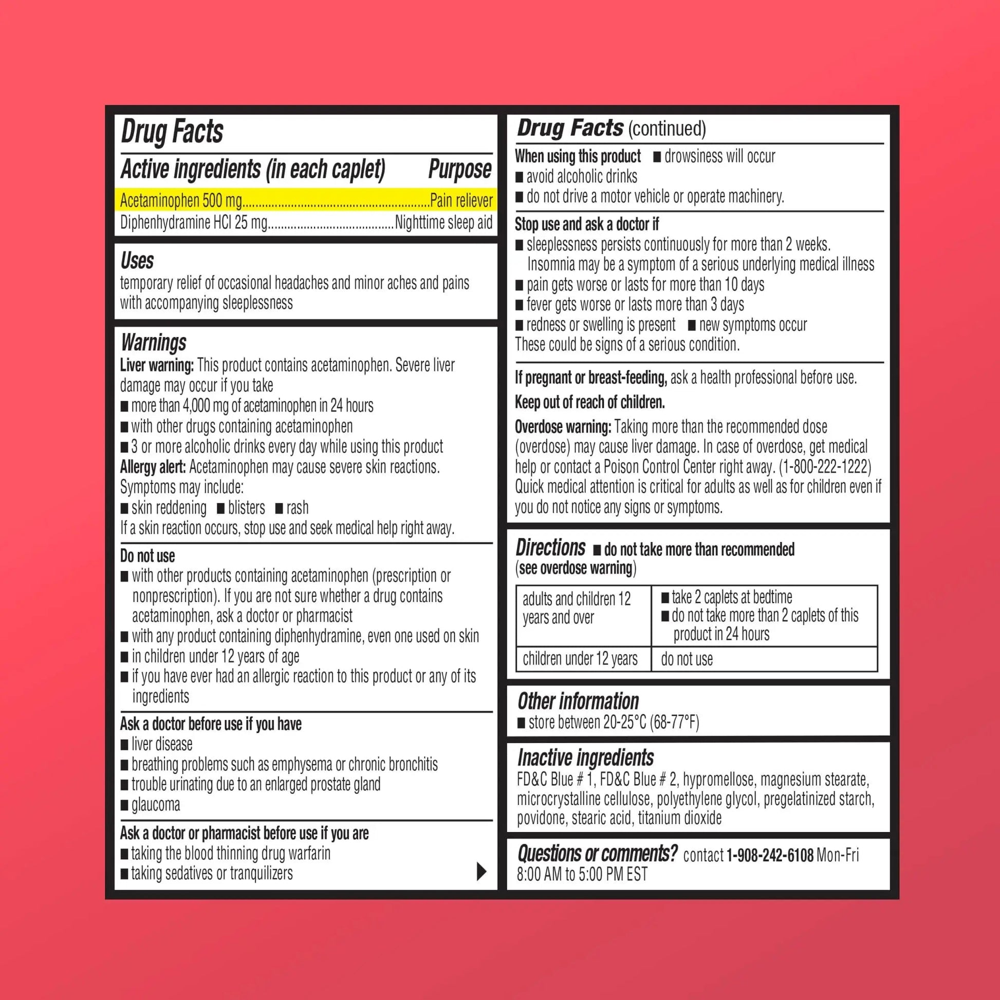 GoodMeds Compare to Tylenol PM PM Pain Reliever & Sleep Aid, Generic Acetaminophen 500mg, Fast-Acting, Extra Strength for Headaches, Migraines, Aches | Non-Habit Forming (375 Count) - dailyvitalstore