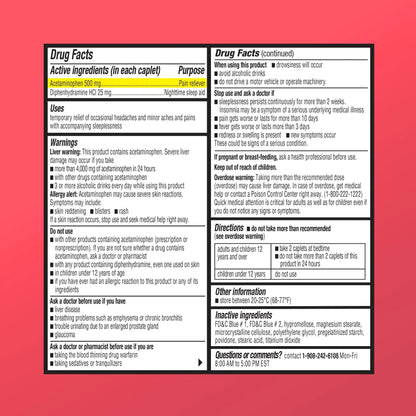 GoodMeds Compare to Tylenol PM PM Pain Reliever & Sleep Aid, Generic Acetaminophen 500mg, Fast-Acting, Extra Strength for Headaches, Migraines, Aches | Non-Habit Forming (375 Count) - dailyvitalstore