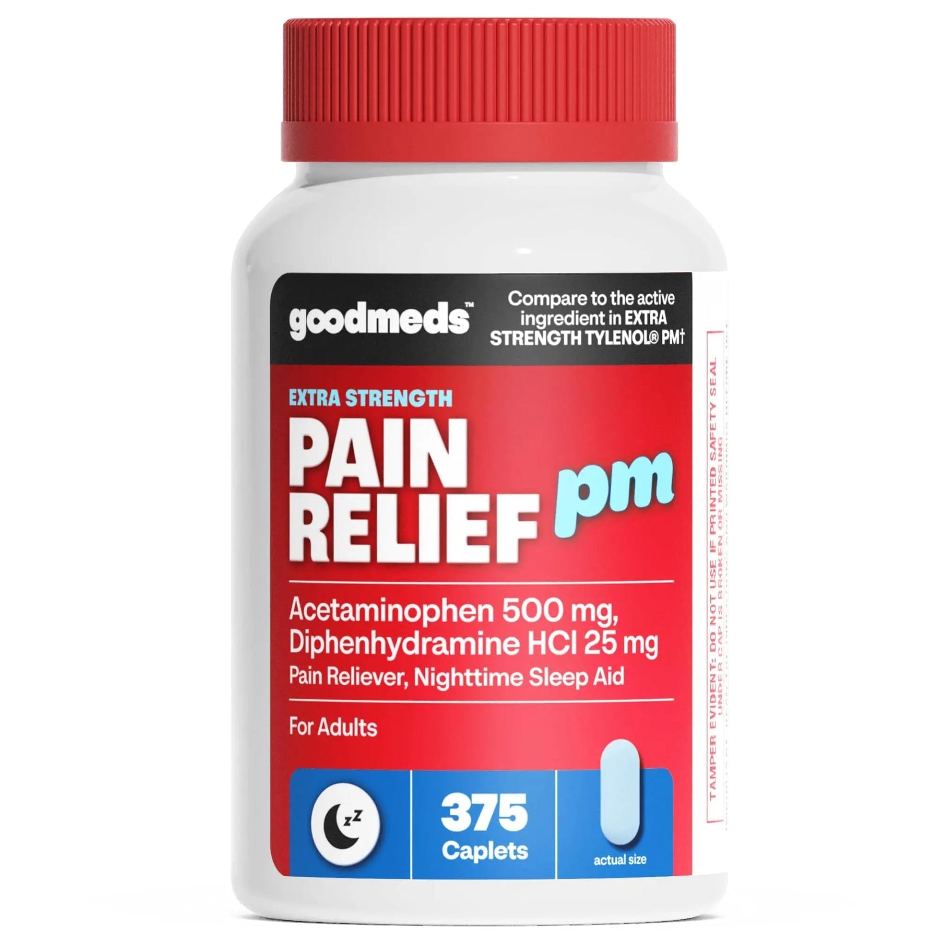 GoodMeds Compare to Tylenol PM PM Pain Reliever & Sleep Aid, Generic Acetaminophen 500mg, Fast-Acting, Extra Strength for Headaches, Migraines, Aches | Non-Habit Forming (375 Count) - dailyvitalstore