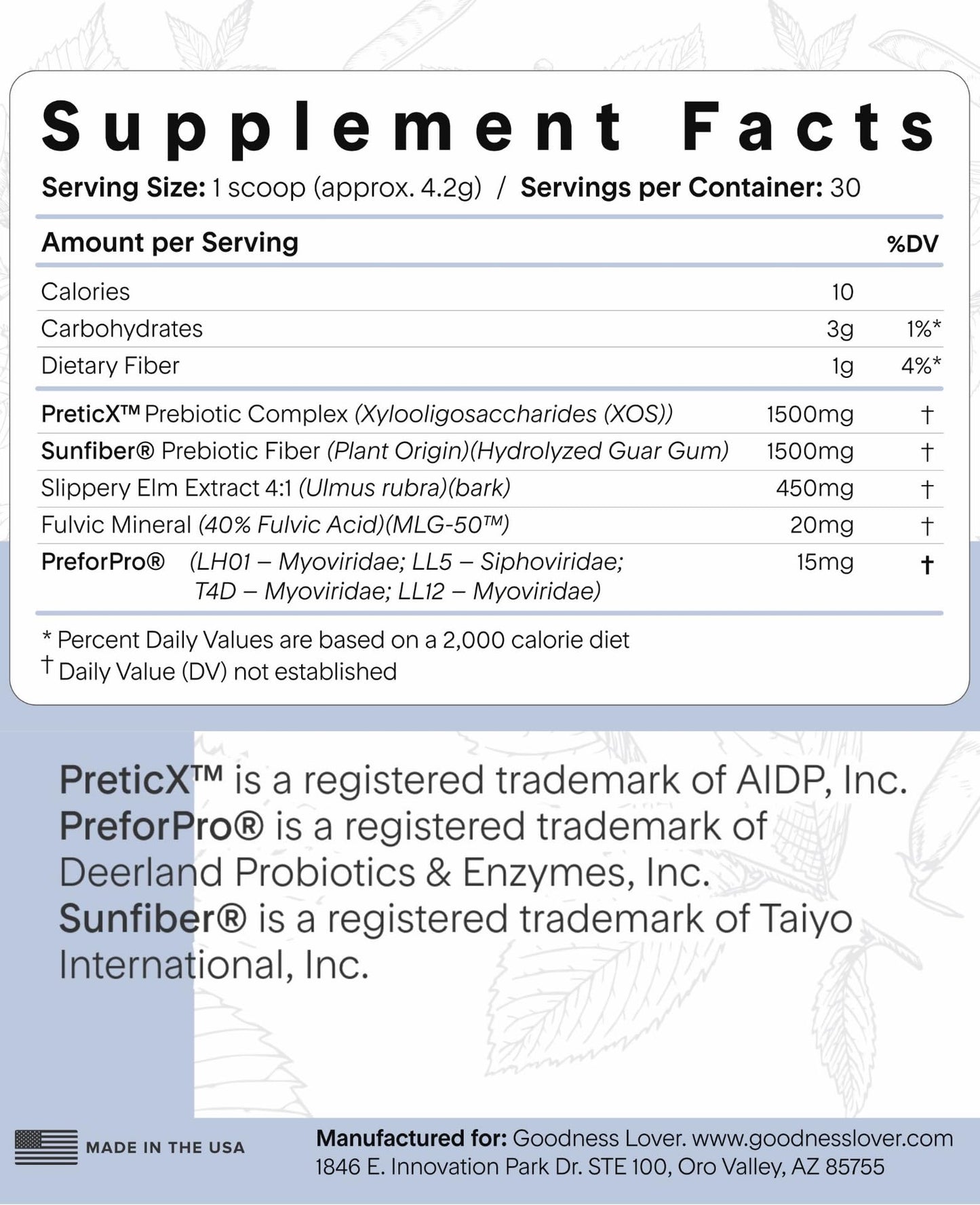 Goodness Lover Better Gut Prebiotic Fiber Plus, Digestive Health Supplement for Gut Health Support, Bloat Relief & Regularity Support, 30 Servings - dailyvitalstore