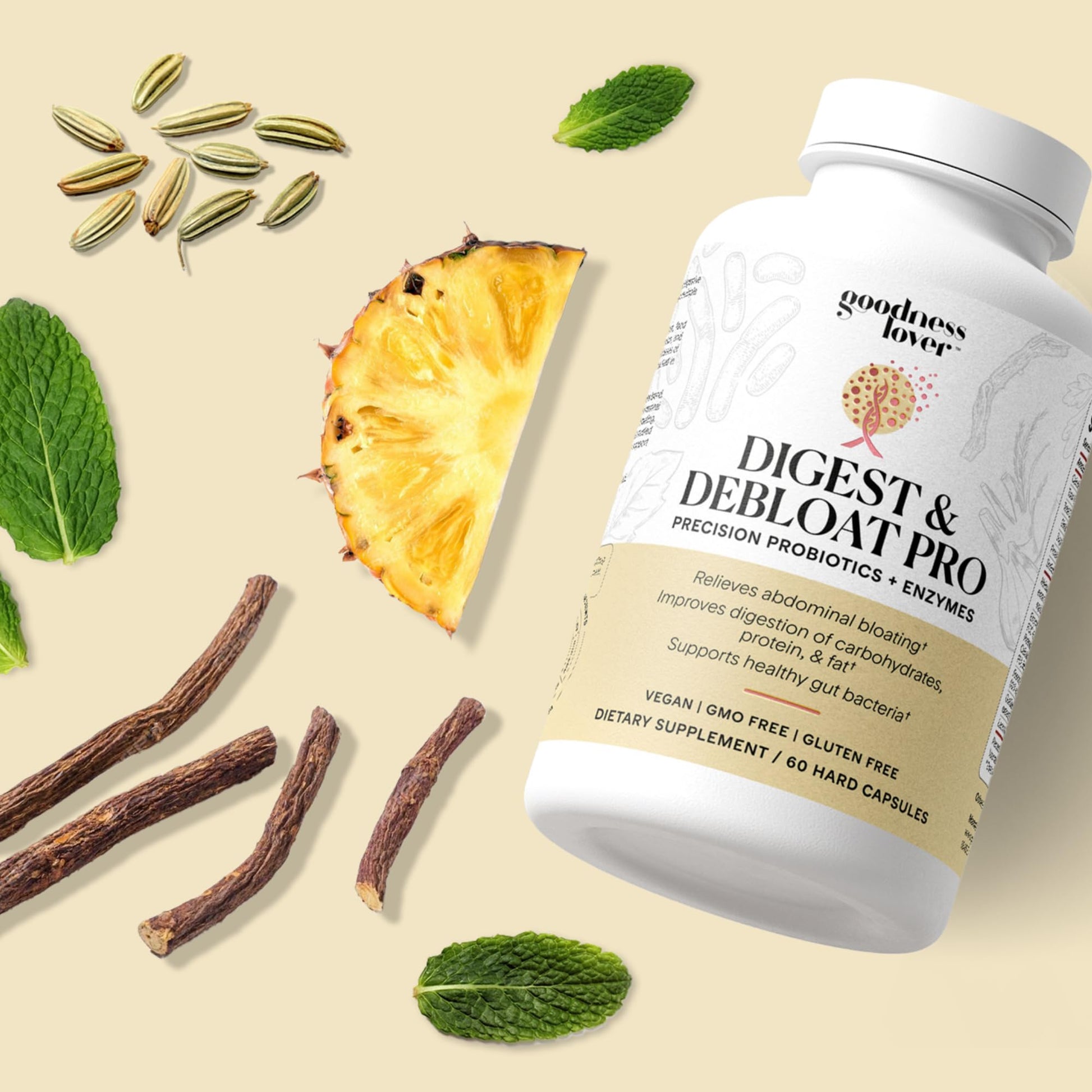 Goodness Lover Digest & Debloat Pro, Natural Digestive Enzymes Probiotics for Bloating Relief and Gas Relief, Probiotic Supplement for Women and Men, - dailyvitalstore