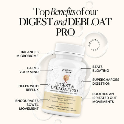 Goodness Lover Digest & Debloat Pro, Natural Digestive Enzymes Probiotics for Bloating Relief and Gas Relief, Probiotic Supplement for Women and Men, - dailyvitalstore