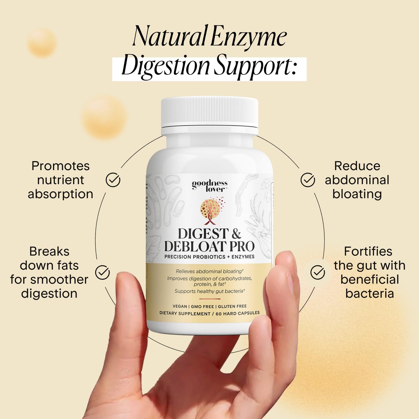 Goodness Lover Digest & Debloat Pro, Natural Digestive Enzymes Probiotics for Bloating Relief and Gas Relief, Probiotic Supplement for Women and Men, - dailyvitalstore