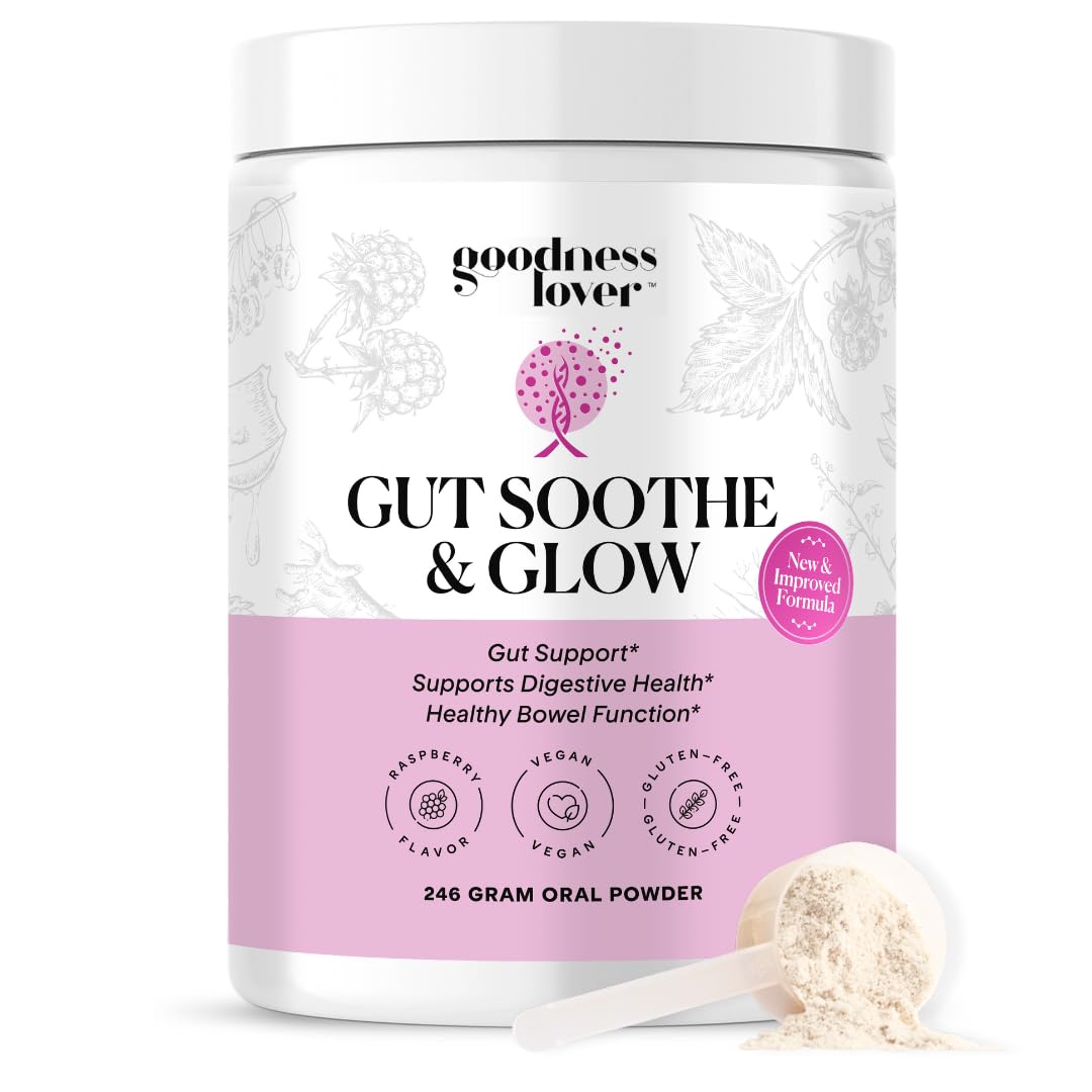 Goodness Lover Gut Soothe & Glow, Gut Digestive Support Supplement with L-Glutamine Powder and MSM, Support Bloat Relief, with Aloe Vera, Slippery Elm, Lemon Balm, 30 Servings - dailyvitalstore