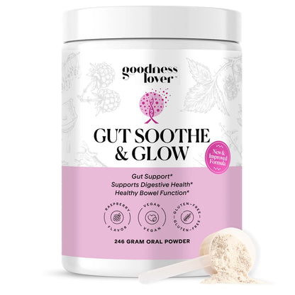 Goodness Lover Gut Soothe & Glow, Gut Digestive Support Supplement with L-Glutamine Powder and MSM, Support Bloat Relief, with Aloe Vera, Slippery Elm, Lemon Balm, 30 Servings - dailyvitalstore