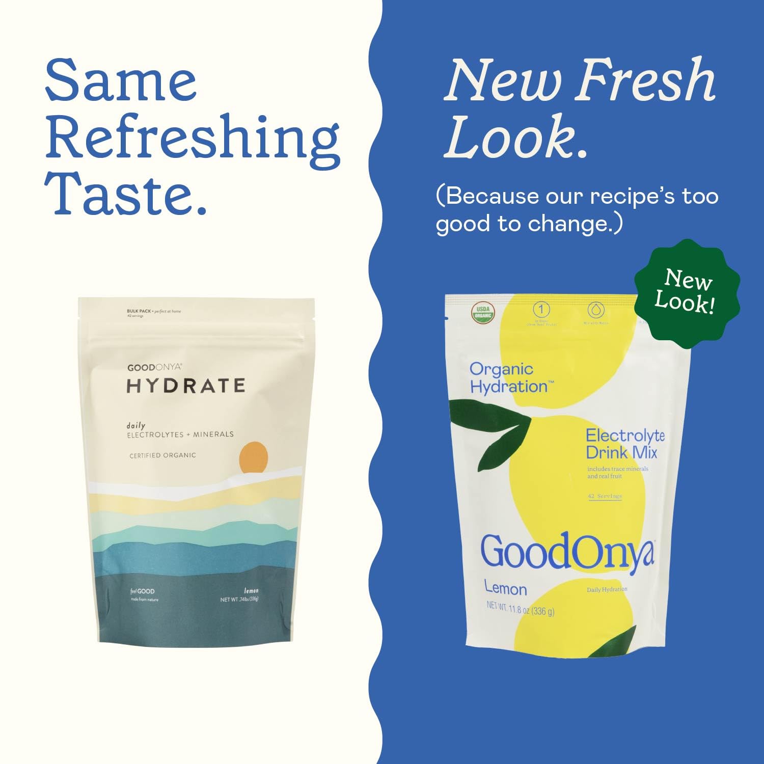 GOODONYA Organic Hydration Electrolyte Drink Mix, Certified Organic Hydration Powder, Non-GMO, Biochecked Glyphosate Free, Low Sugar, Lemonade Flavor, - dailyvitalstore