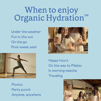 GOODONYA Organic Hydration Electrolyte Drink Mix, Certified Organic Hydration Powder, Non-GMO, Biochecked Glyphosate Free, Low Sugar, Lemonade Flavor, No Artificial Flavors,12 Stick Packs - dailyvitalstore