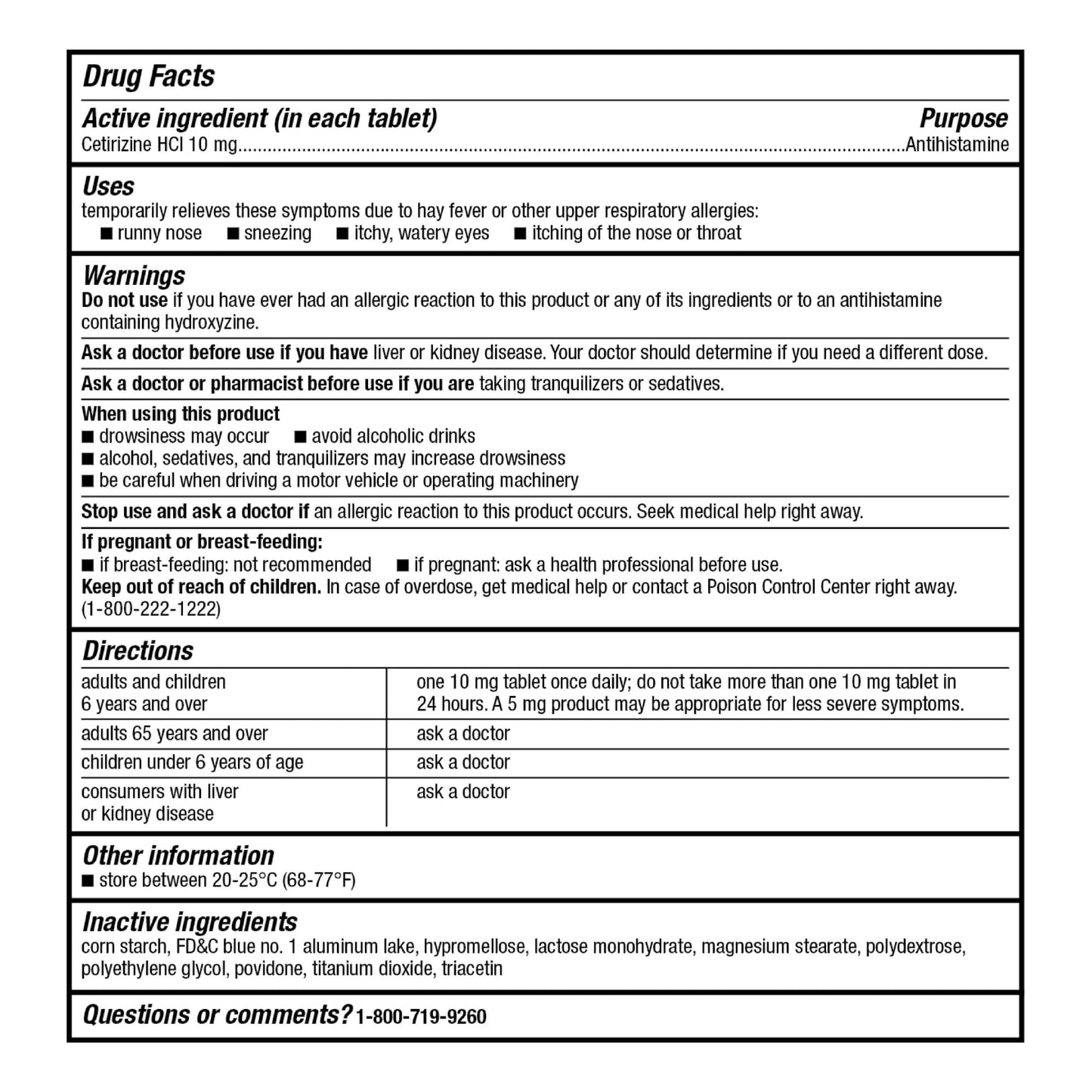 GoodSense 24 Hour Allergy Relief, Cetirizine Hydrochloride Tablets, 10 mg, Antihistamine - dailyvitalstore