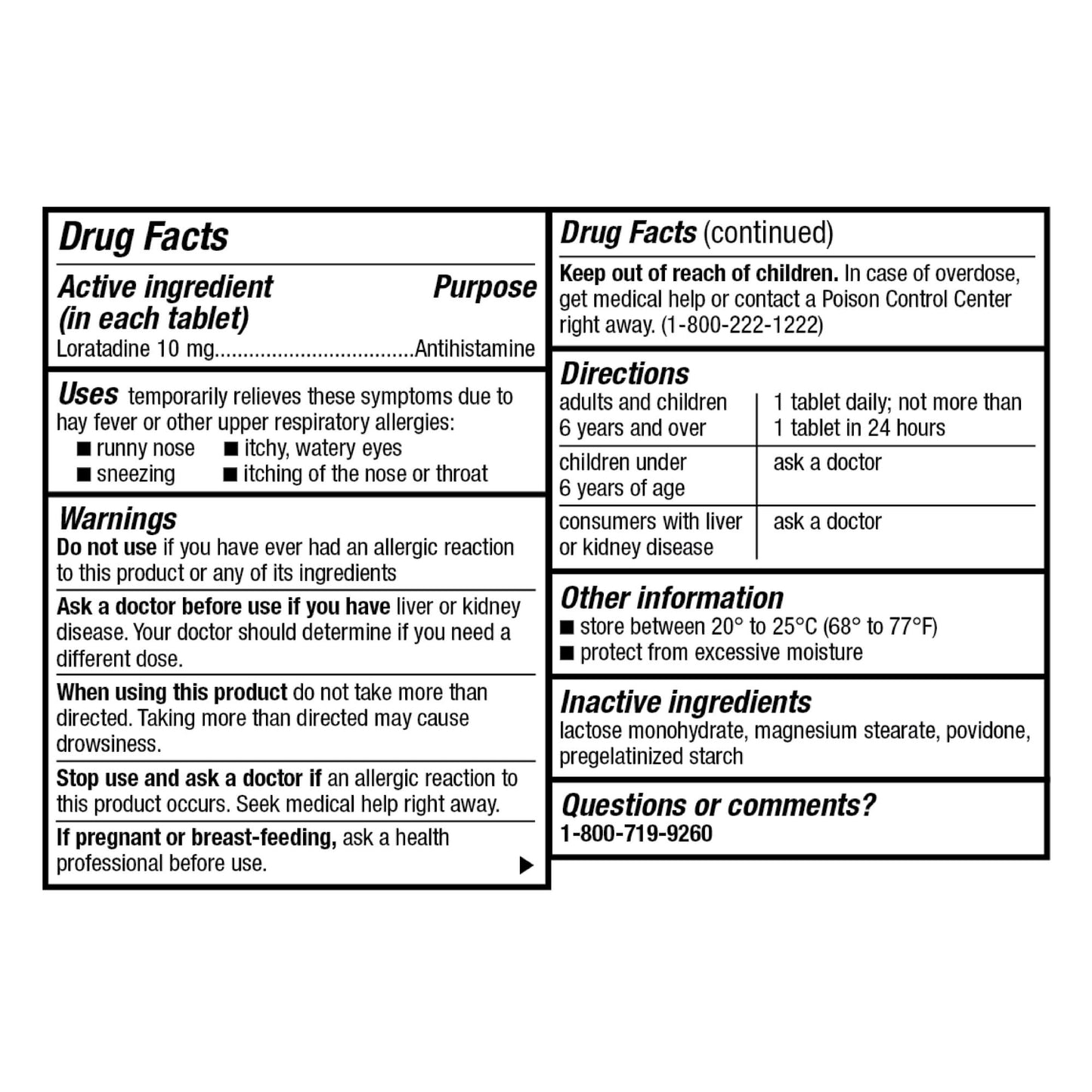 GoodSense Allergy Relief Loratadine Tablets 10 mg, Antihistamine, Allergy Medicine for 24 Hour Allergy Relief, 365 Count - dailyvitalstore