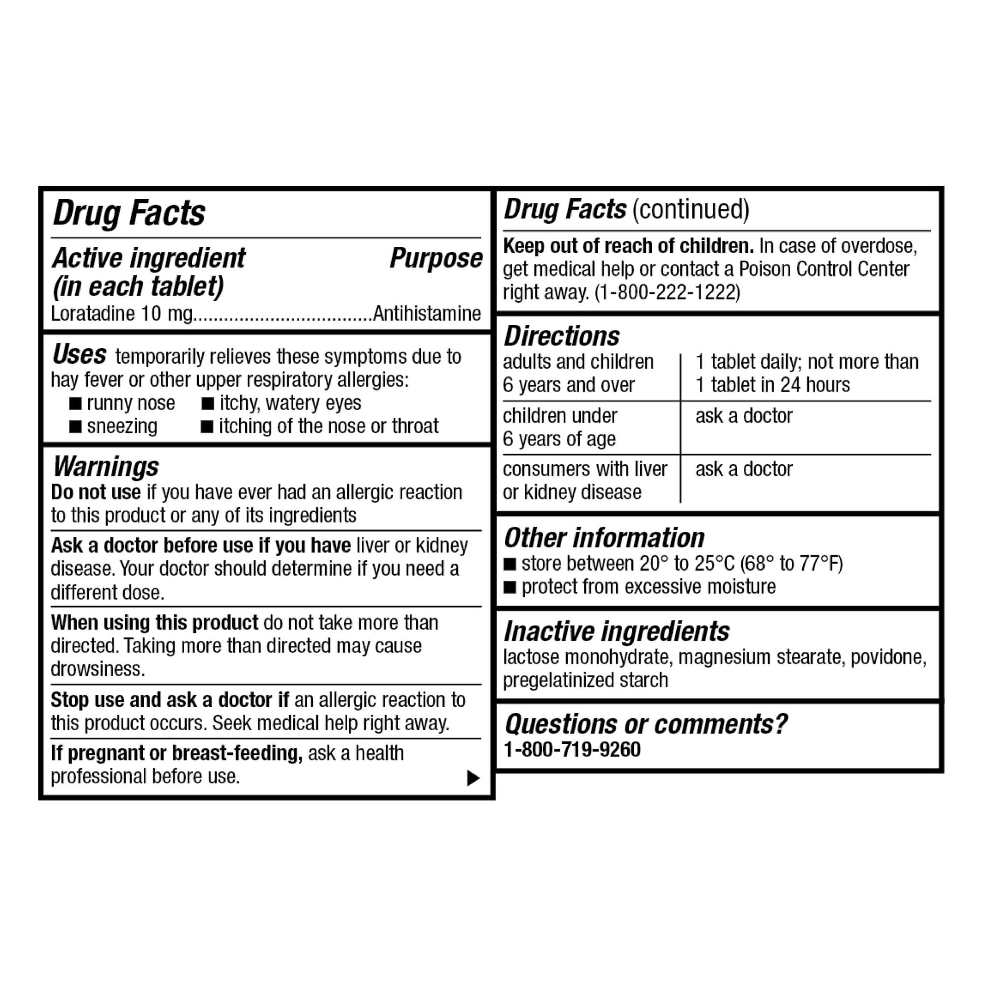 GoodSense Allergy Relief Loratadine Tablets 10 mg, Antihistamine, Allergy Medicine for 24 Hour Allergy Relief, 365 Count - dailyvitalstore