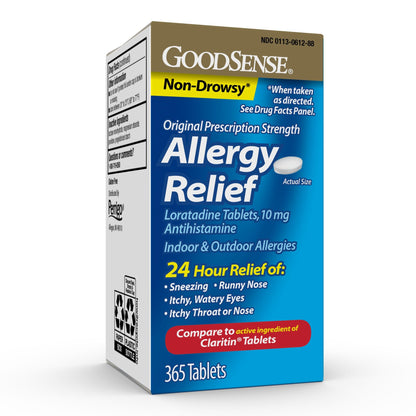 GoodSense Allergy Relief Loratadine Tablets 10 mg, Antihistamine, Allergy Medicine for 24 Hour Allergy Relief, 365 Count - dailyvitalstore