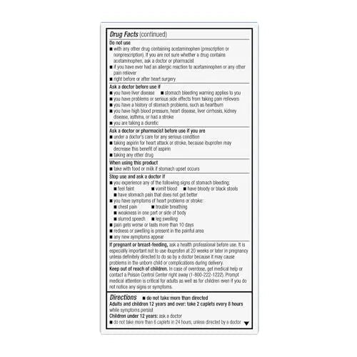 GoodSense Dual Action Acetaminophen and Ibuprofen (NSAID) Tablets, 250 mg/125 mg, Back Pain, 144 Count - dailyvitalstore