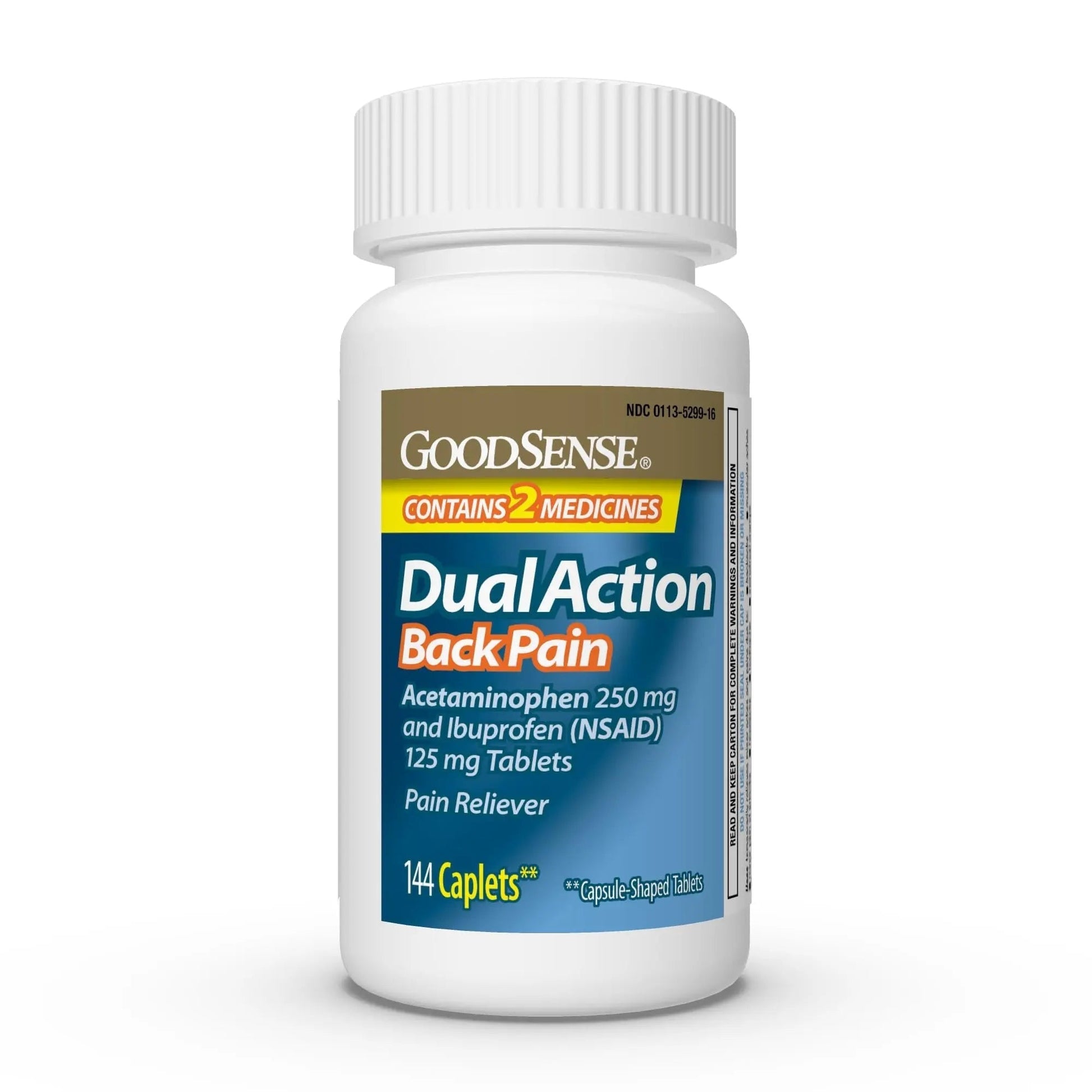 GoodSense Dual Action Acetaminophen and Ibuprofen (NSAID) Tablets, 250 mg/125 mg, Back Pain, 144 Count - dailyvitalstore