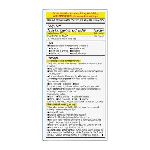 GoodSense Dual Action Acetaminophen and Ibuprofen (NSAID) Tablets, 250 mg/125 mg, Back Pain, 144 Count - dailyvitalstore