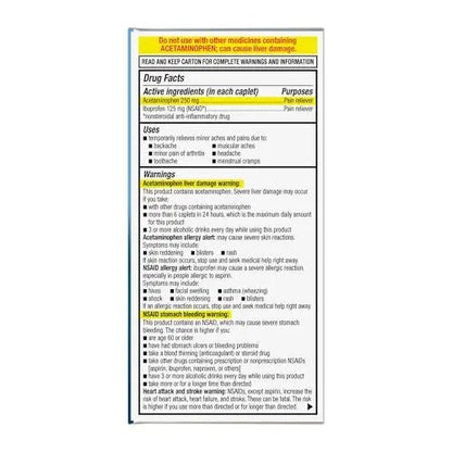 GoodSense Dual Action Acetaminophen and Ibuprofen (NSAID) Tablets, 250 mg/125 mg, Back Pain, 144 Count - dailyvitalstore