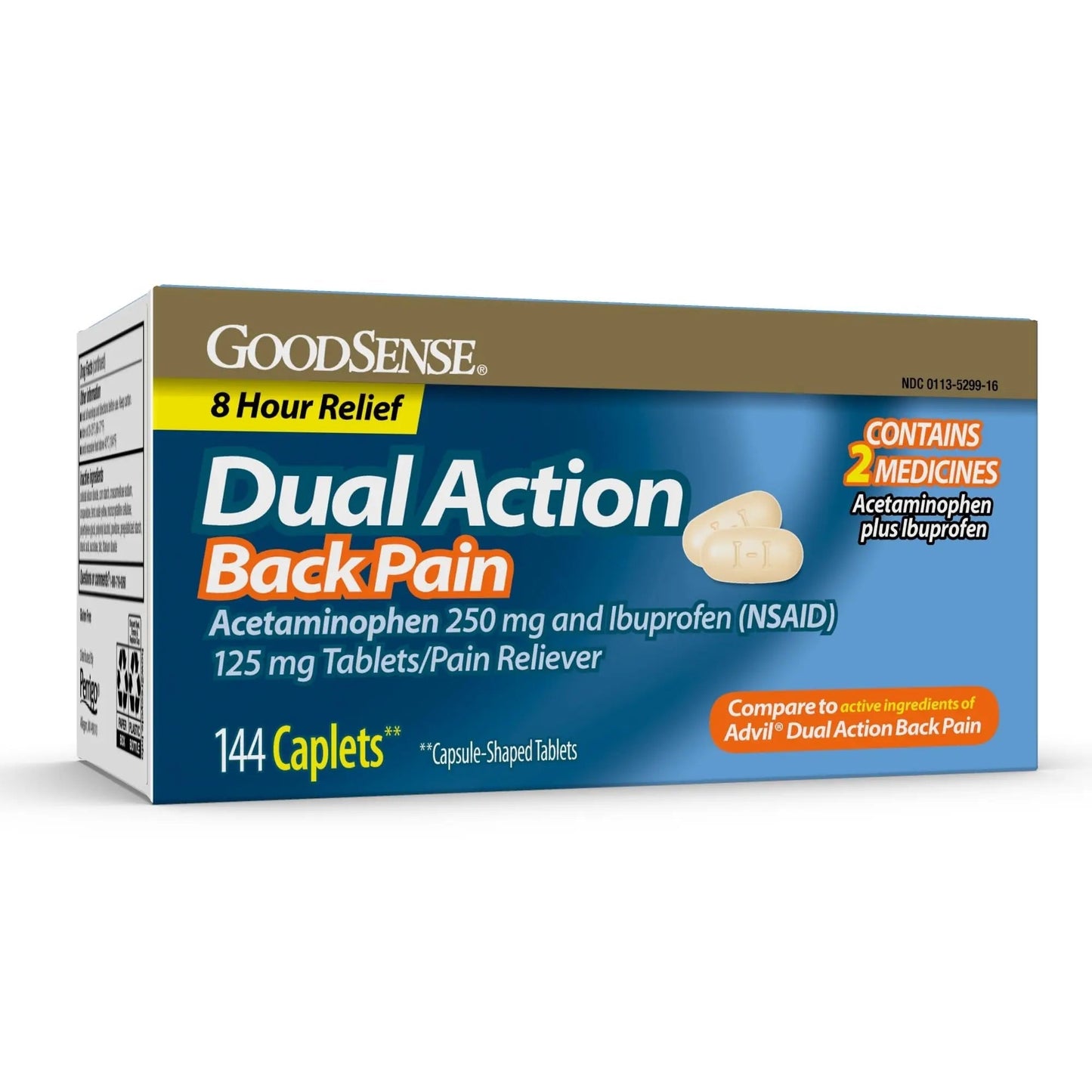 GoodSense Dual Action Acetaminophen and Ibuprofen (NSAID) Tablets, 250 mg/125 mg, Back Pain, 144 Count - dailyvitalstore