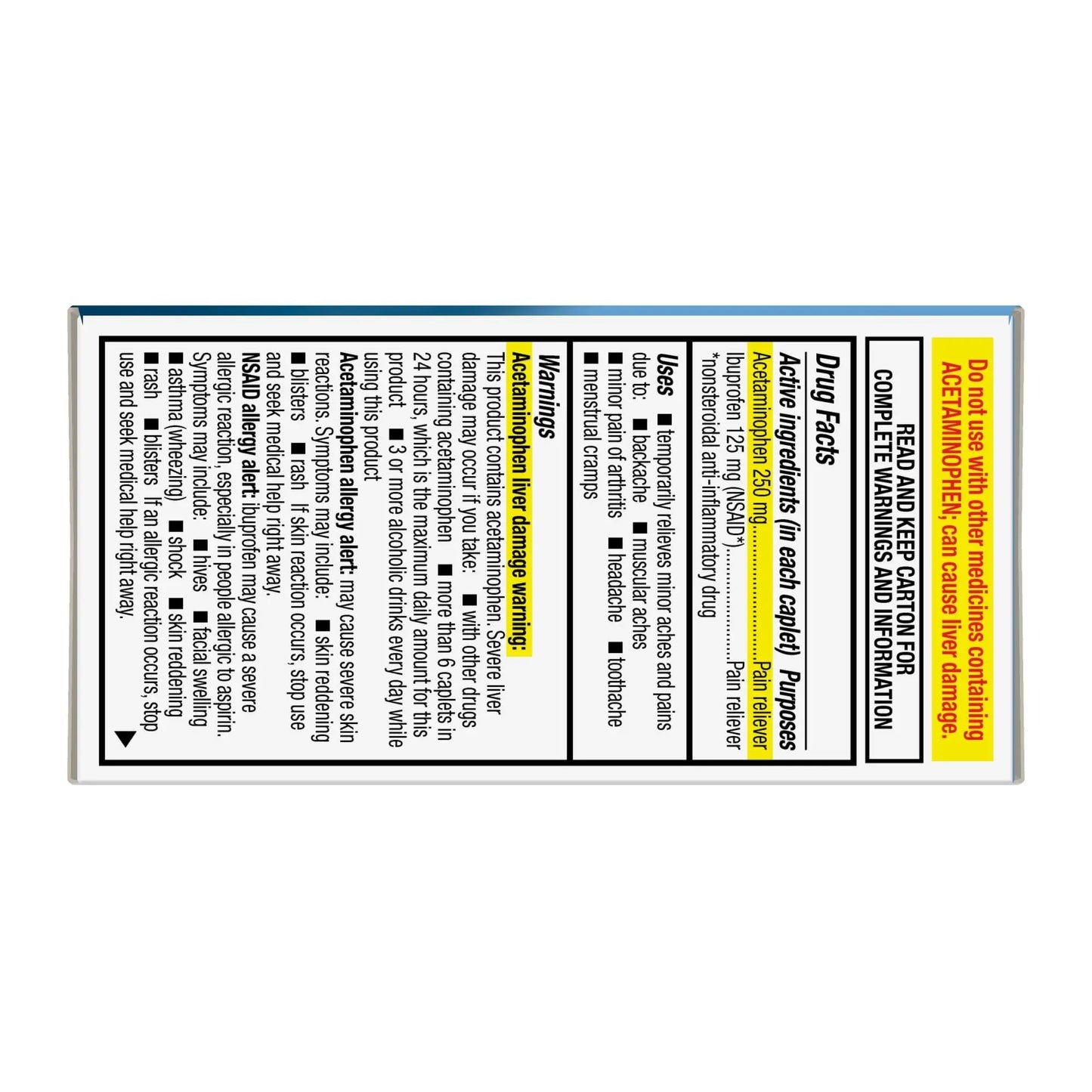 GoodSense Dual Action Acetaminophen and Ibuprofen (NSAID) Tablets, 250 mg/125 mg, Back Pain, 36 Count - dailyvitalstore