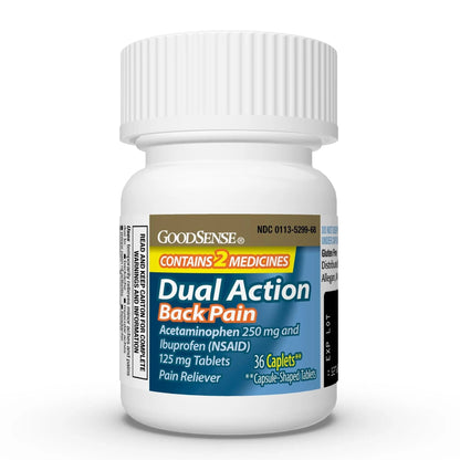 GoodSense Dual Action Acetaminophen and Ibuprofen (NSAID) Tablets, 250 mg/125 mg, Back Pain, 36 Count - dailyvitalstore