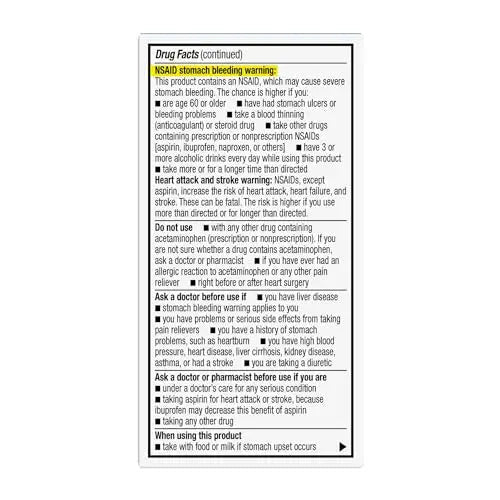 GoodSense Dual Action Acetaminophen and Ibuprofen (NSAID) Tablets, 250 mg/125 mg, Back Pain, 72 Count - dailyvitalstore