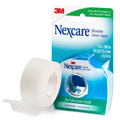 GoodSense Extra Strength 500mg Acetaminophen Caplets 50 Count & Nexcare Flexible Clear 1 Inch x 10 Yard Waterproof Transparent Tape 1 Roll - dailyvitalstore