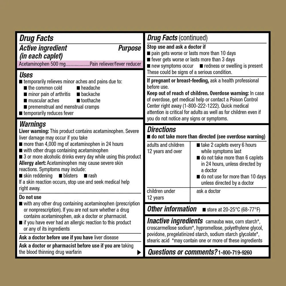 GoodSense Extra Strength 500mg Acetaminophen Caplets 50 Count & Nexcare Flexible Clear 1 Inch x 10 Yard Waterproof Transparent Tape 1 Roll - dailyvitalstore