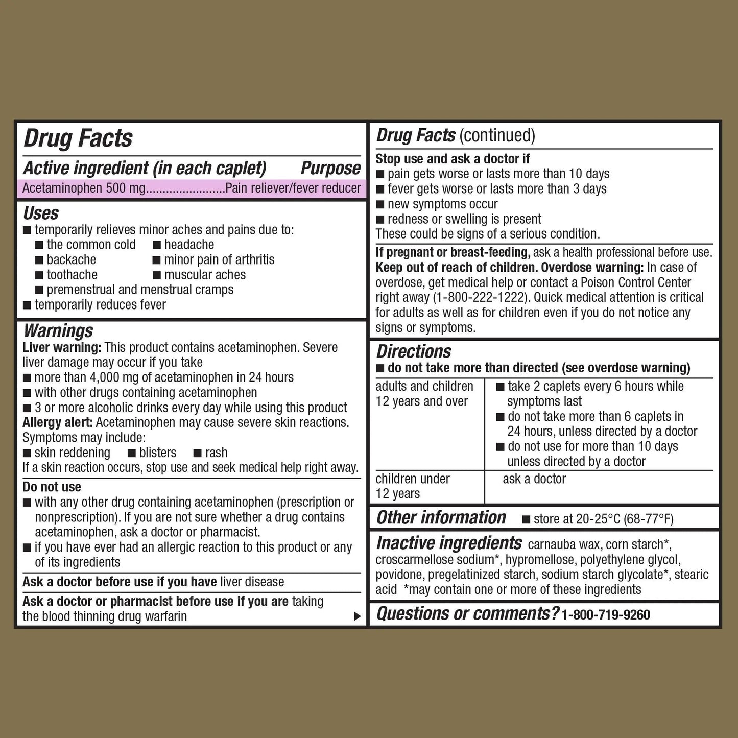 GoodSense Extra Strength Acetaminophen Caplets 500 mg, Pain Reliever and Fever Reducer, Easy Open Cap, 100 Count - dailyvitalstore