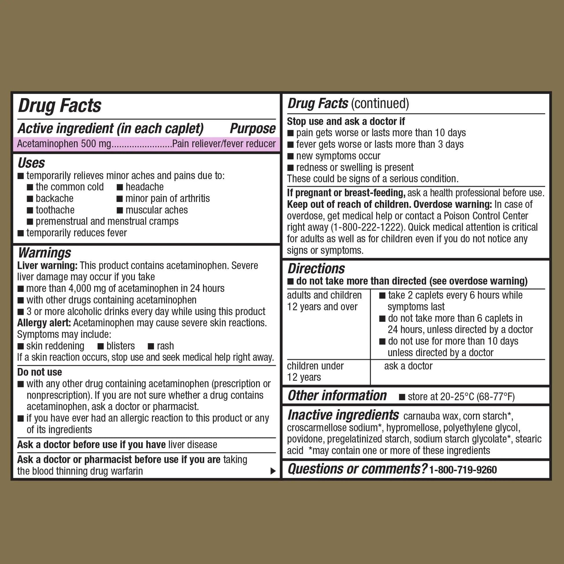 GoodSense Extra Strength Acetaminophen Caplets 500 mg, Pain Reliever and Fever Reducer, Easy Open Cap, 100 Count - dailyvitalstore