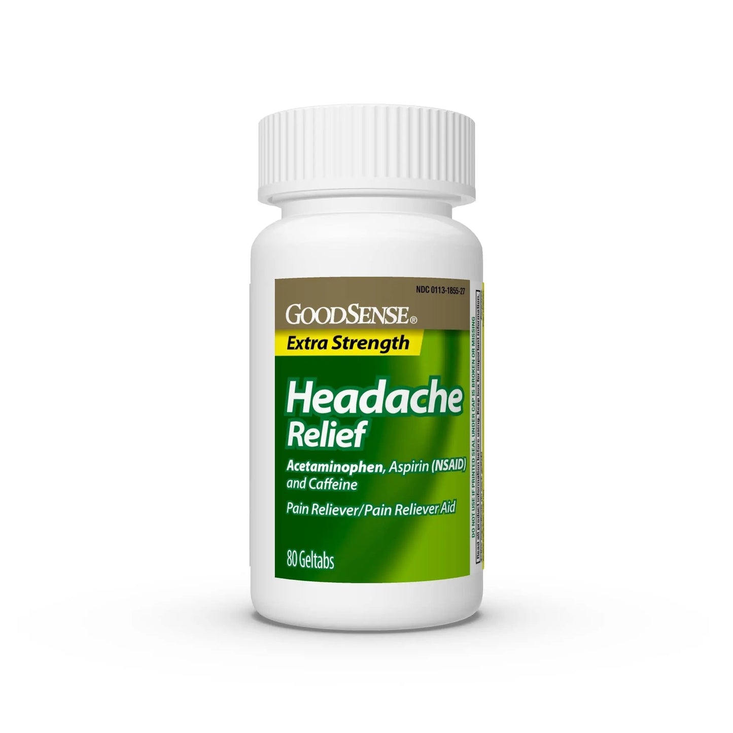 GoodSense Extra Strength Headache Relief Geltabs, Acetaminophen, Aspirin (NSAID) and Caffeine, 80 Count - dailyvitalstore
