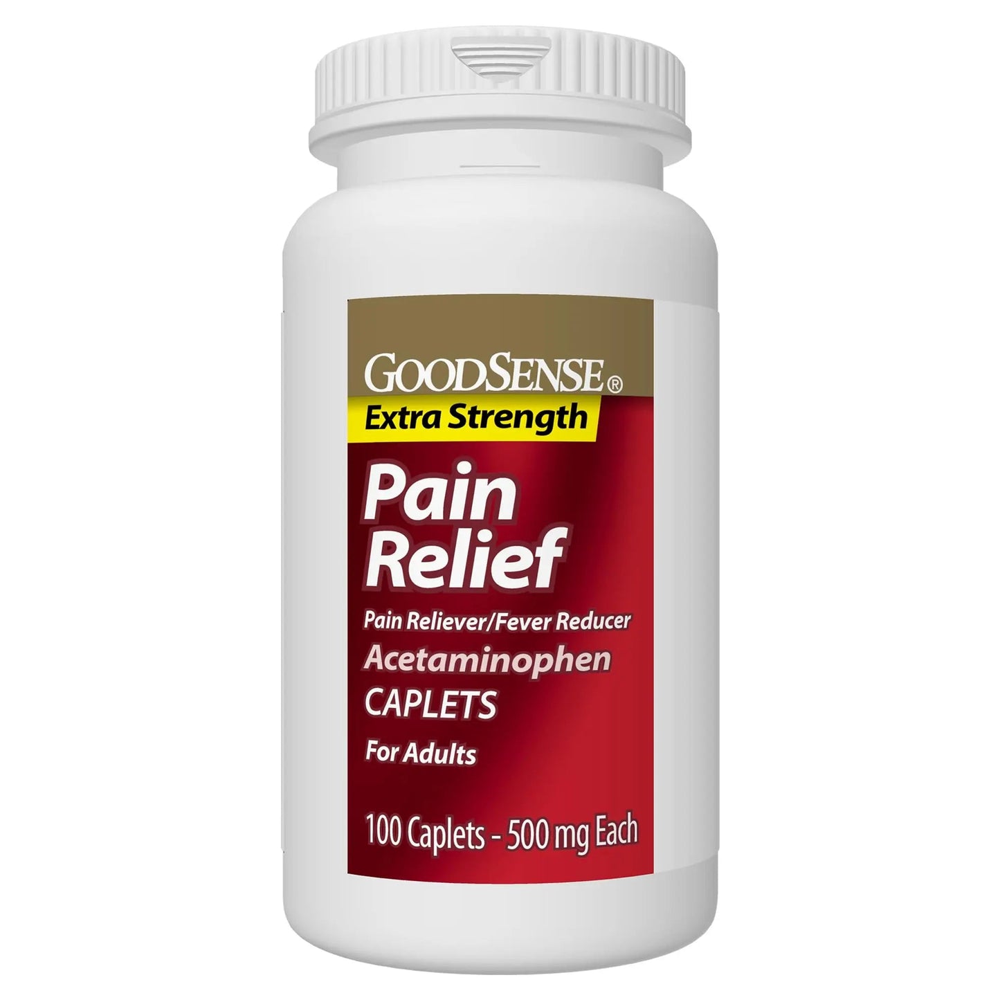 GoodSense Extra Strength Pain Relief - Acetaminophen Caplets 500 mg - Headache, Muscle Ache, Arthritis Relief, 100 Count - dailyvitalstore