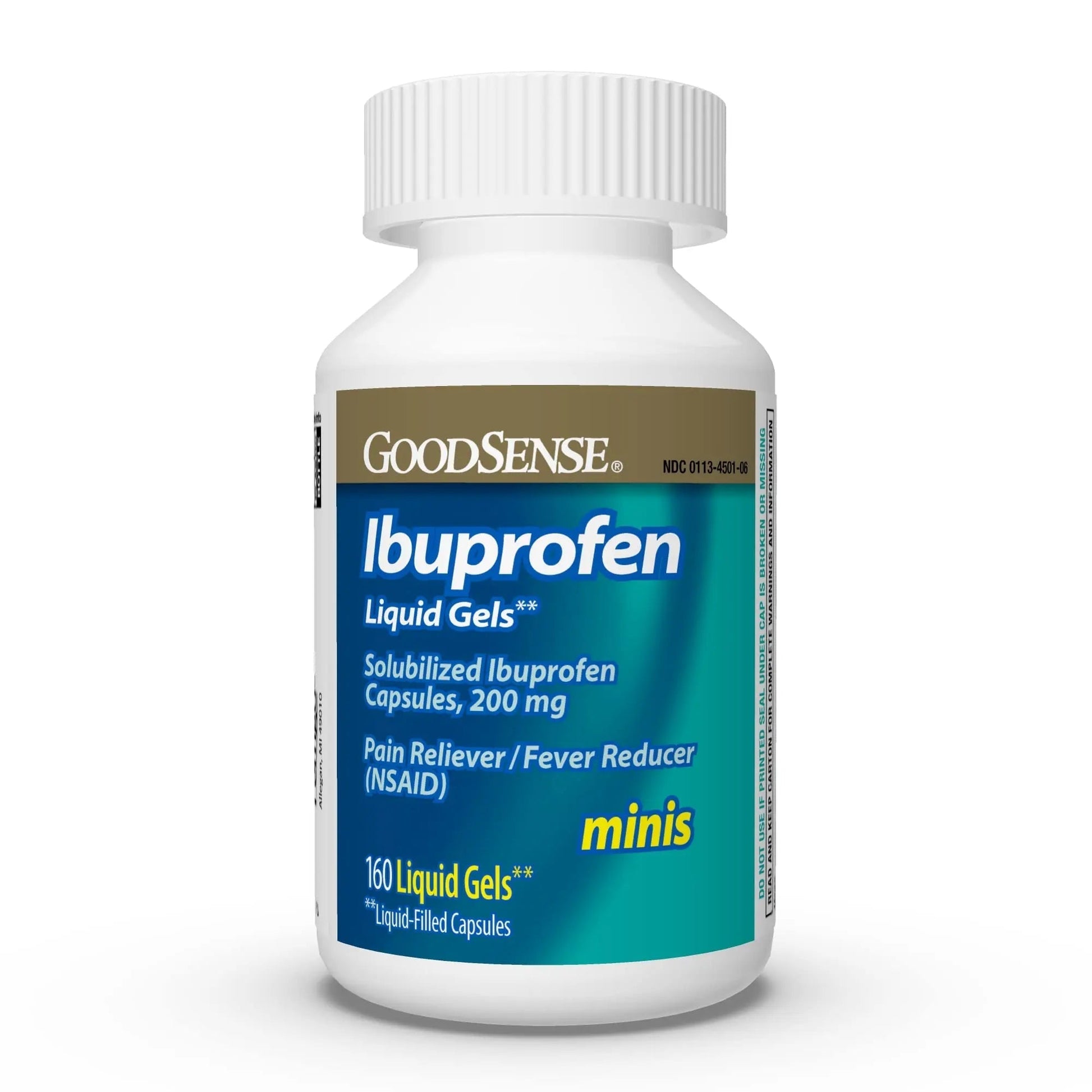 GoodSense Ibuprofen Mini Liquid-Gels, 200 mg, Liquid-Filled Capsules, Pain Reliever and Fever Reducer, 160 Count - dailyvitalstore
