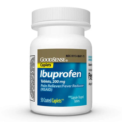 GoodSense Ibuprofen Pain Reliever/Fever Reducer Caplets, 200 mg, 50-Count - dailyvitalstore