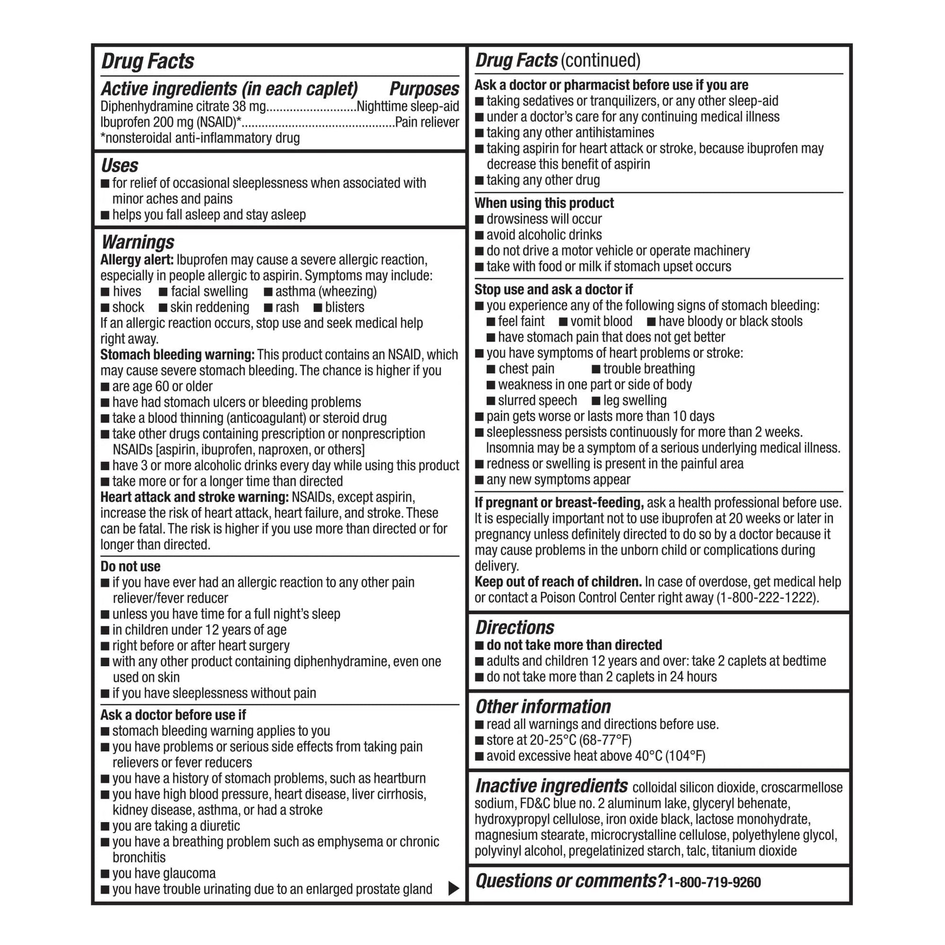 GoodSense Ibuprofen PM, Ibuprofen 200 mg and Diphenhydramine Citrate 38 mg Tablets, Pain Reliever and Nighttime Sleep-Aid - dailyvitalstore