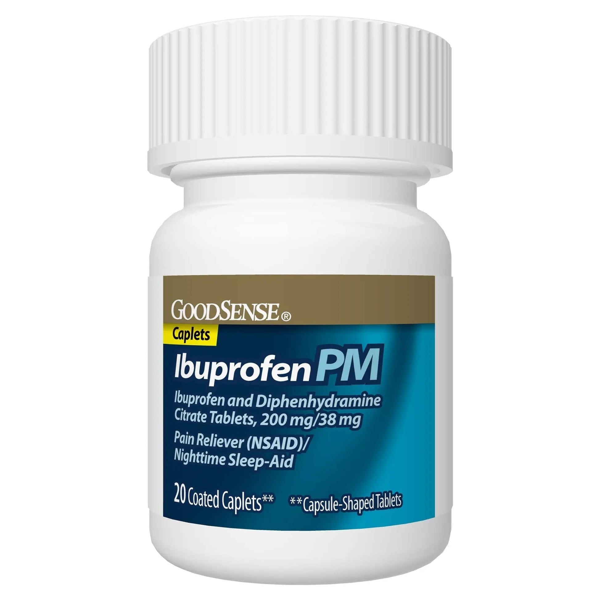 GoodSense Ibuprofen PM, Ibuprofen 200 mg and Diphenhydramine Citrate 38 mg Tablets, Pain Reliever and Nighttime Sleep-Aid - dailyvitalstore
