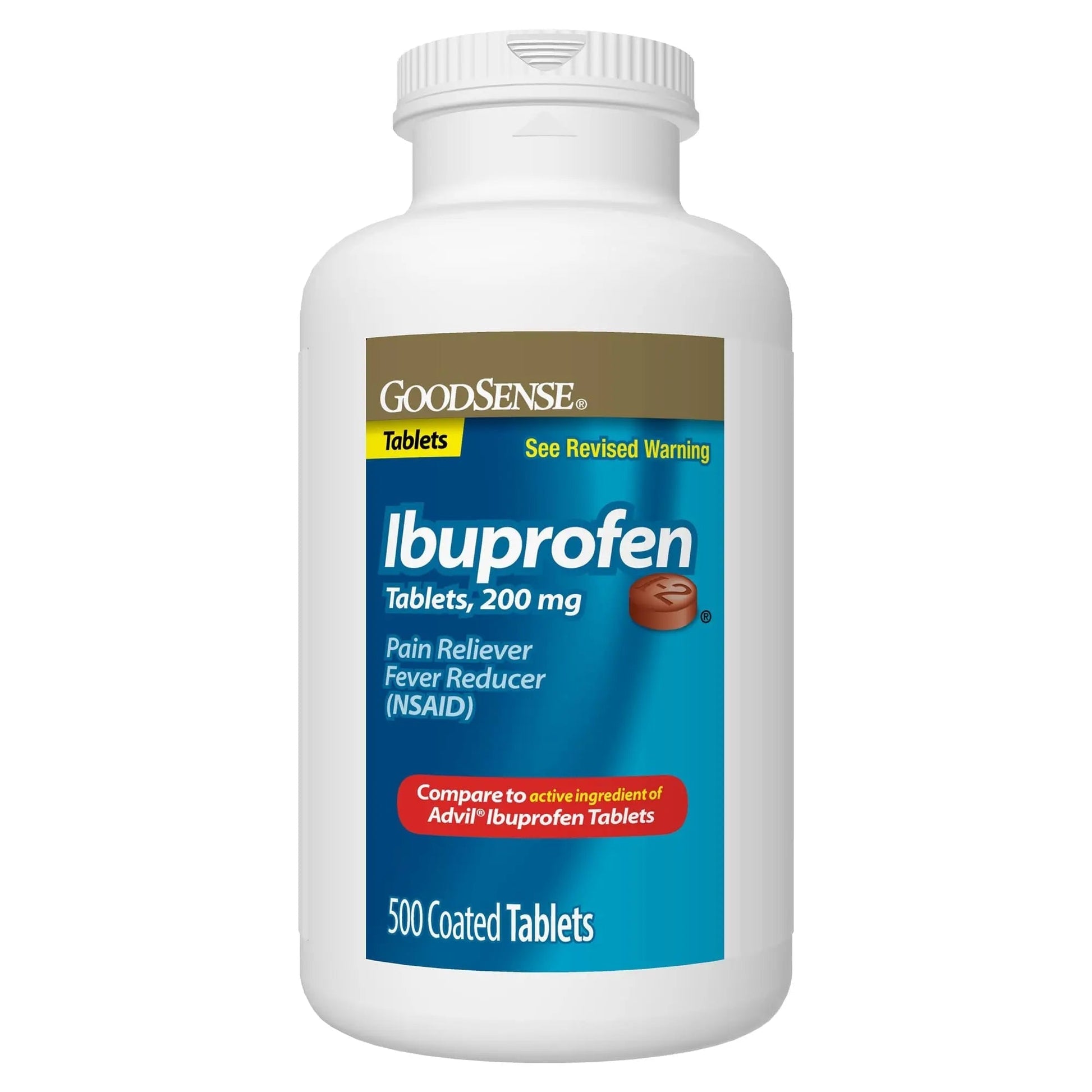 GoodSense Ibuprofen Tablets - 200 mg - Fever Reducer & Pain Relief for Body Aches, Headache, Arthritis Pain, Menstrual Cramps, 500 Count - dailyvitalstore
