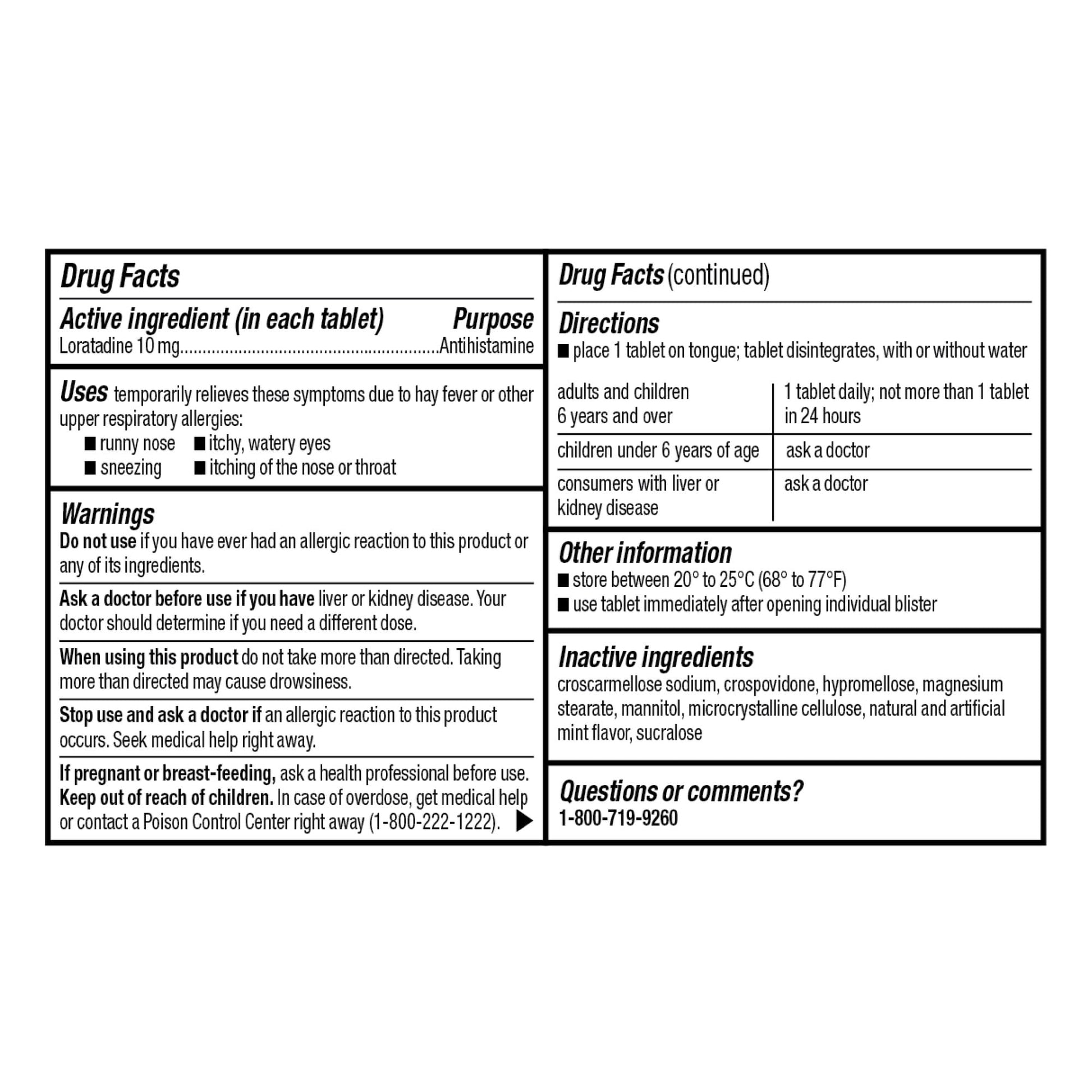 GoodSense Loratadine Orally Disintegrating Tablets, 10 mg, 24 Hour Allergy Tablets, 30 Count - dailyvitalstore