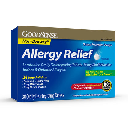 GoodSense Loratadine Orally Disintegrating Tablets, 10 mg, 24 Hour Allergy Tablets, 30 Count - dailyvitalstore