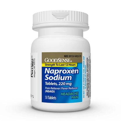 GoodSense Naproxen Sodium Tablets 220 Mg, Headache Pain, Blue, 50 Count - dailyvitalstore