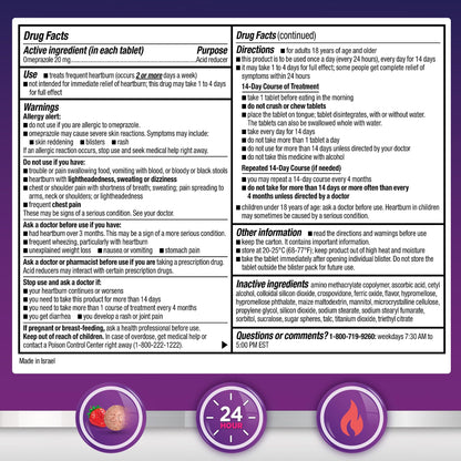 GoodSense Omeprazole Delayed Release Orally Disintegrating Tablets 20 mg, Strawberry Flavor, Dissolve Tabs, Treats Frequent Heartburn, Acid Reducer, Heartburn Medicine, 42 Tablets - dailyvitalstore