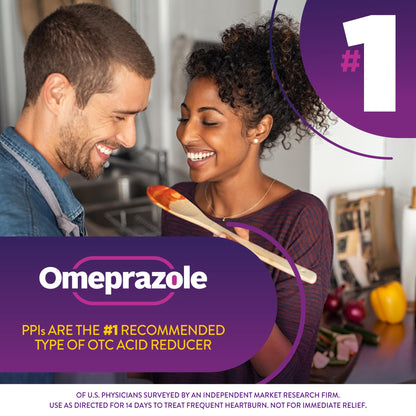 GoodSense Omeprazole Delayed Release Tablets 20 mg, Stomach Acid Reducer for Frequent Heartburn Treatment, 42 Count - dailyvitalstore